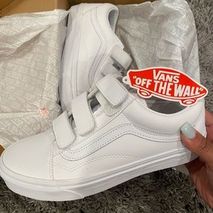 Vans Old School White Velcro Straps